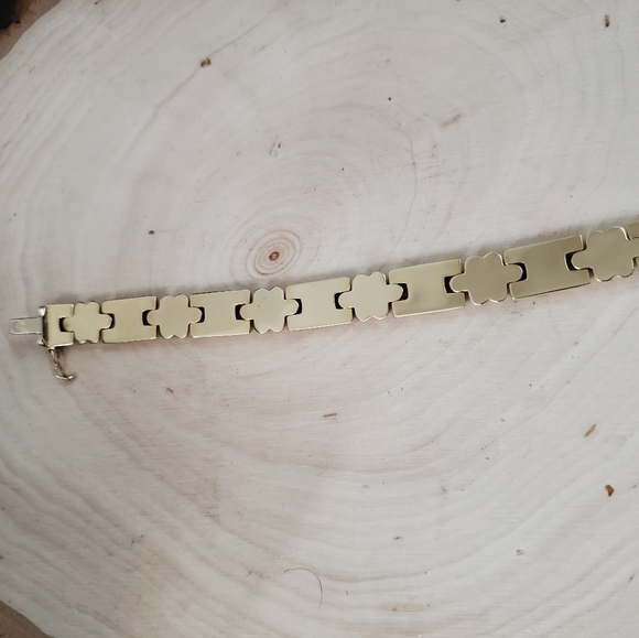 10mm 14K Gold Art Deco Chunky Bracelet - Picture 8 of 11